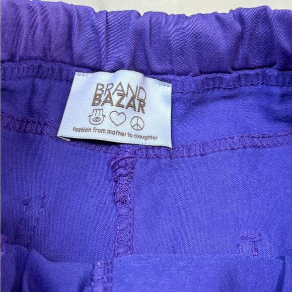 Brand Bazar Purple Drawstring Leopard Stripe Pants Small - Picture 12 of 12